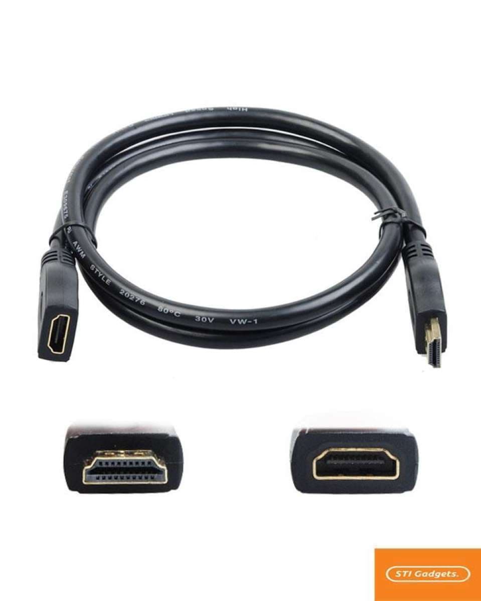 Hdmi Extension Cable Lead High Speed Extender Lead Male To Female 0.3 M