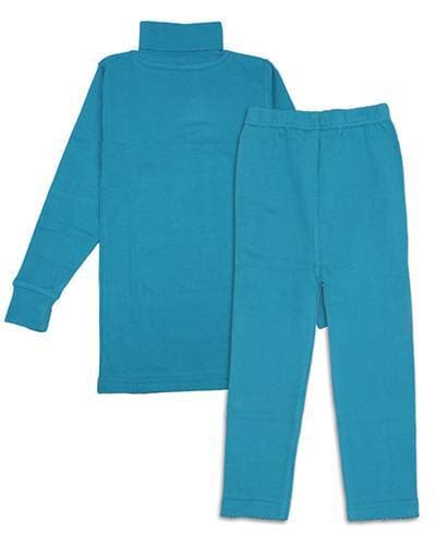 Kids High Neck Thermal Wear Suit - Sea Green