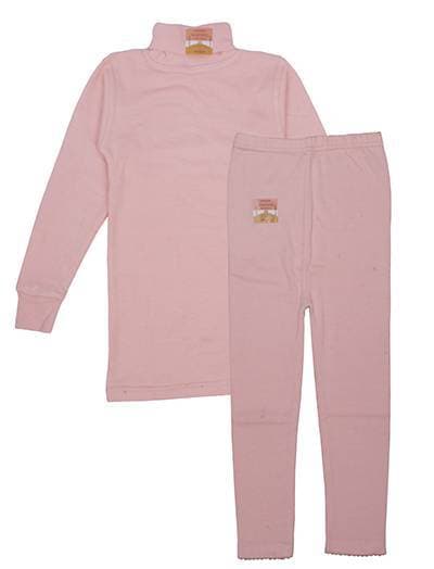 Kids High Neck Thermal Wear Suit - Peach