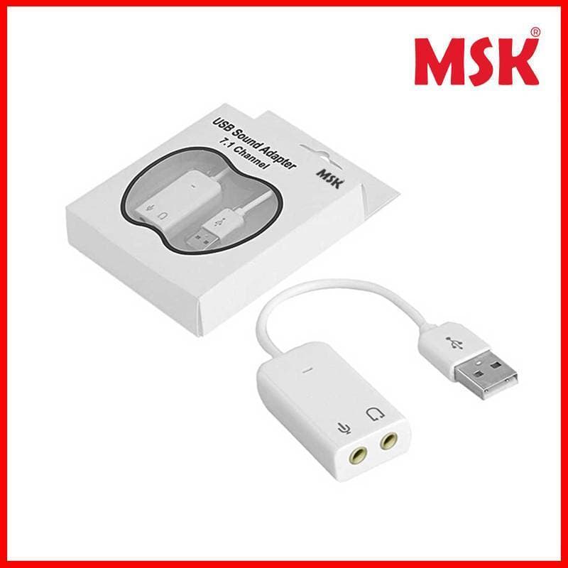 External  Wired Usb Sound Card Usb 2.0 - White
