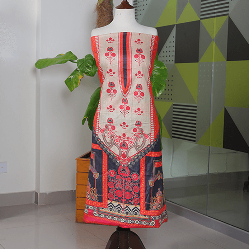 Teemoji 1 Piece Cotton Cambric Unstitched Kurti- CC-12