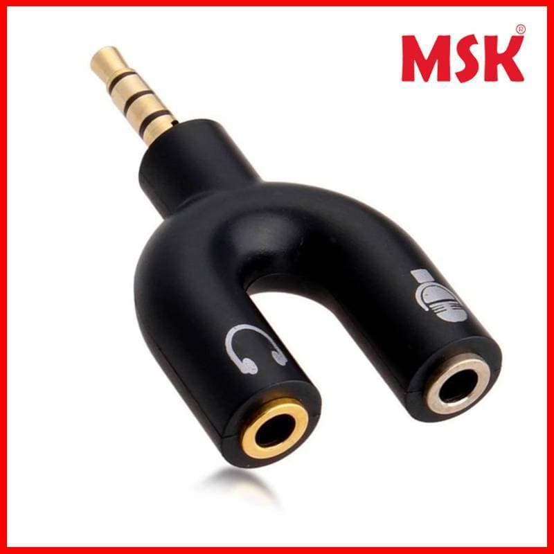 U Shape Sound Stereo Trrs Audio Splitter Earphone Jack Adapter - 3.5Mm