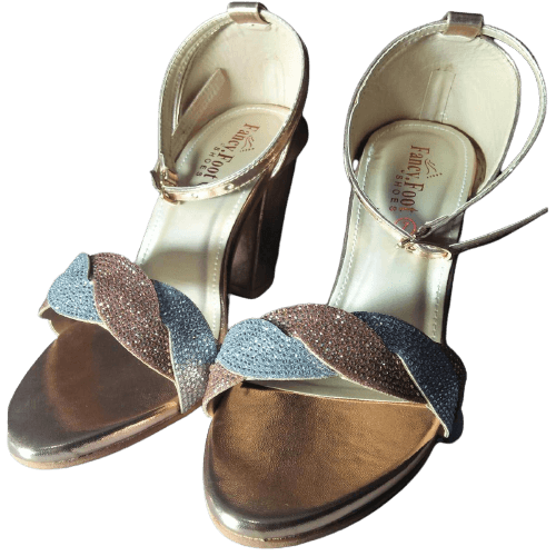 Casual & Fancy Block Heel 3Inch Long Open-Toe Ankle Straps Light Pink