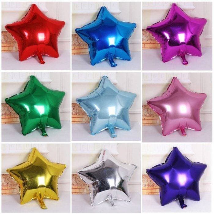 Pack of 5 18 Star Shape Golden Aluminium Foil Balloons