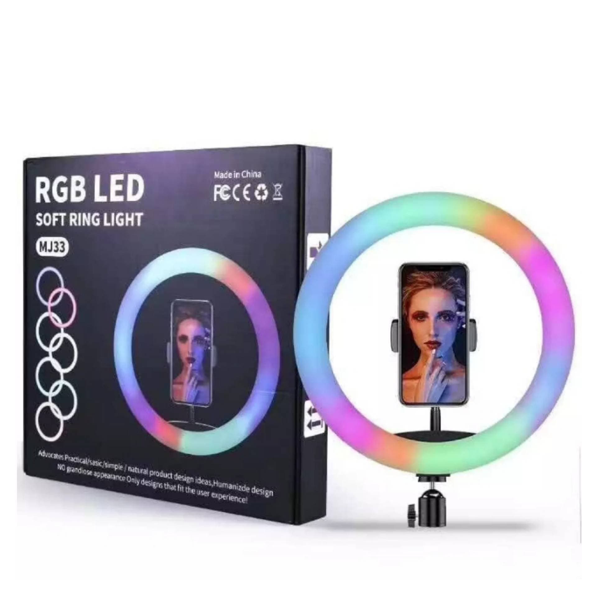 Led Selfie Ring Light 33cm (Rgb) Multi-colour For Tiktok