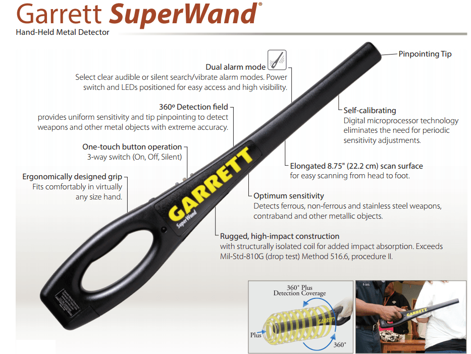 Hand Held Body Scanner Metal Detector Super Wand USA Made