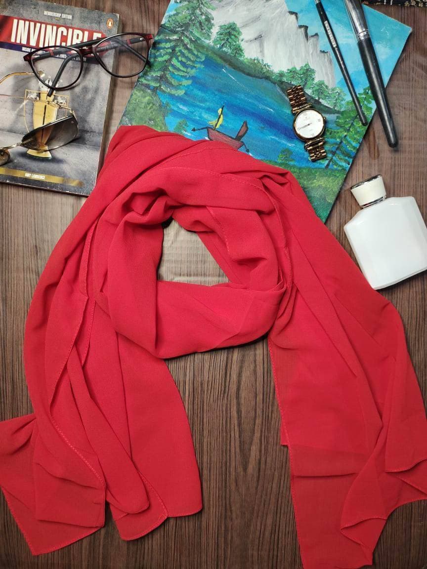 Plain Chiffon Hijab For Women - 1 Piece