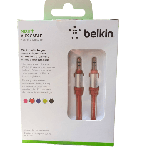 Belkin 3.5 Jack To Jack Aux Cord Audio Cable Fabric Braid 1.2m