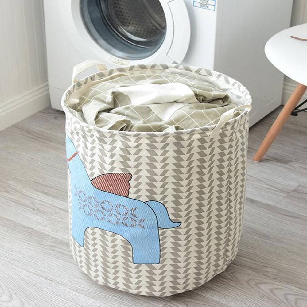 Folding Horse Pattern Hamper Laundry Basket Storage Baskets Clothes Toys Organizer