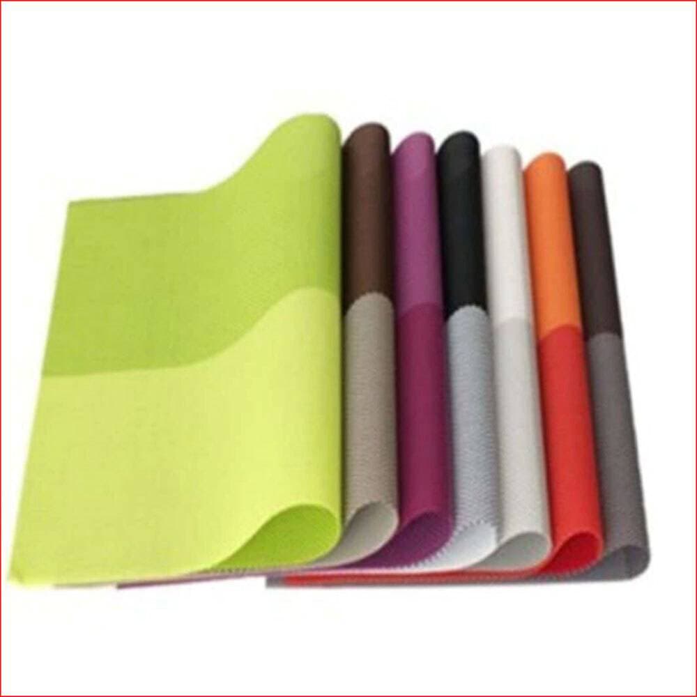 12 Pieces Table Placemat Pvc Dining Table Mat Table Cloth Pad Slip-Resistant - Multicolor