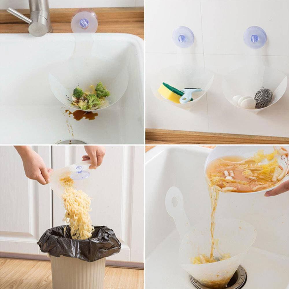Kitchen Filter Self-standing Foldable Sink Stopper Anti-Blocking Device