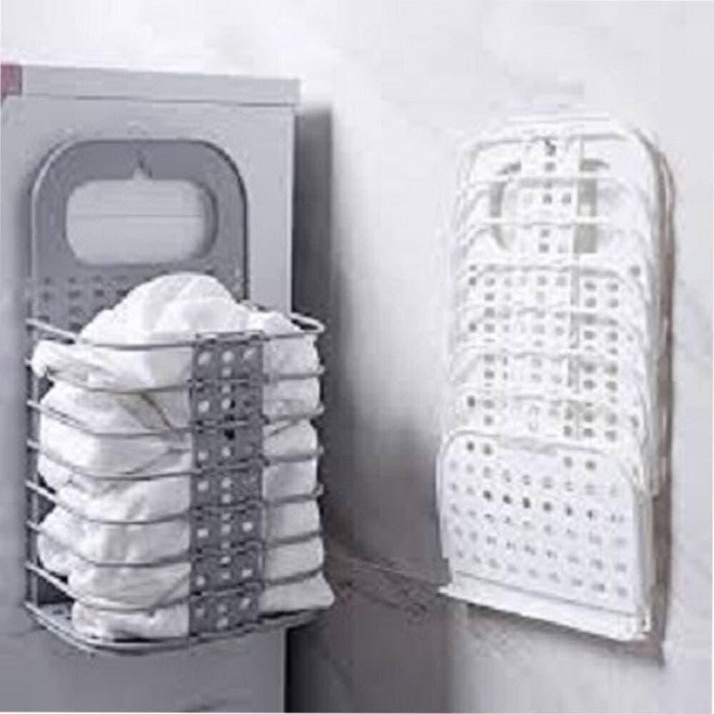 Laundry Basket Bathroom Folding Laundry Hamper Wall Hanging Plastic Large