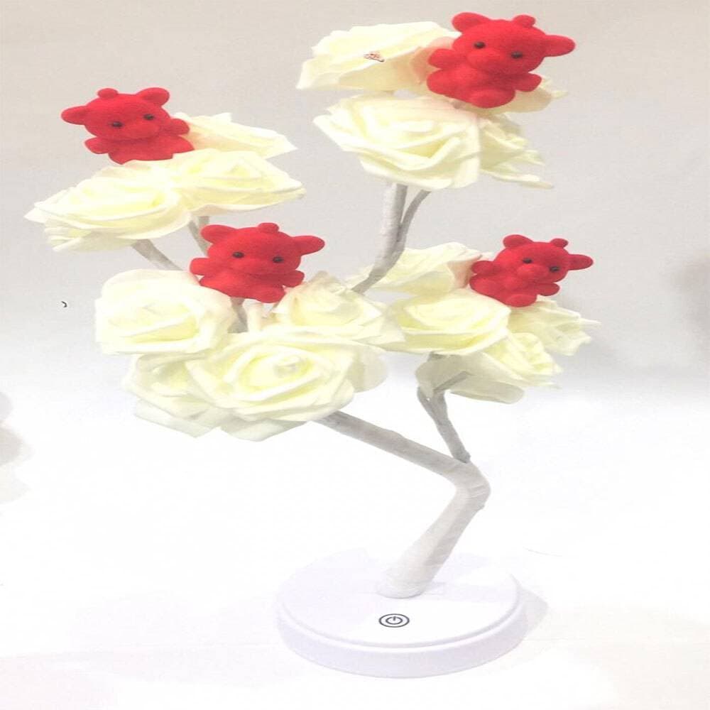 Bear Flower Lamp Tree Shape USB Port and Battery Powered Decorative Night Light