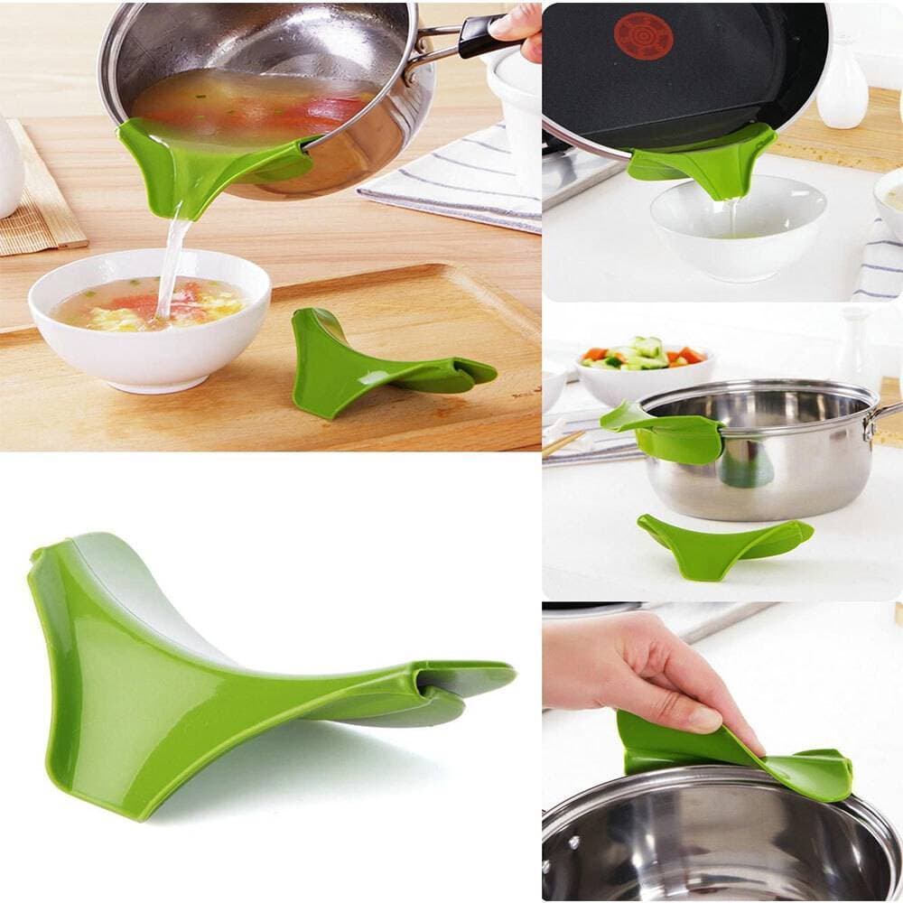 Kitchen Funnel Gadget Silicone Pour Spout Slip On Pour For Bowls Pans Pots