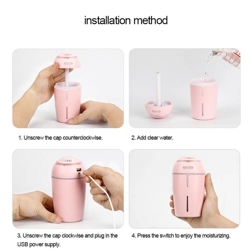 Revolving Scenic Lantern Air Humidifier With Colorful Light 300ml Air Purifier - Multi