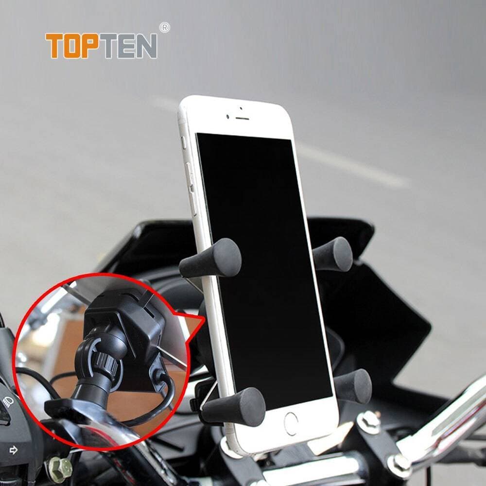X Grip Motorcycle Phone Holder With Usb Charger Handlebar Bracket CD-3043