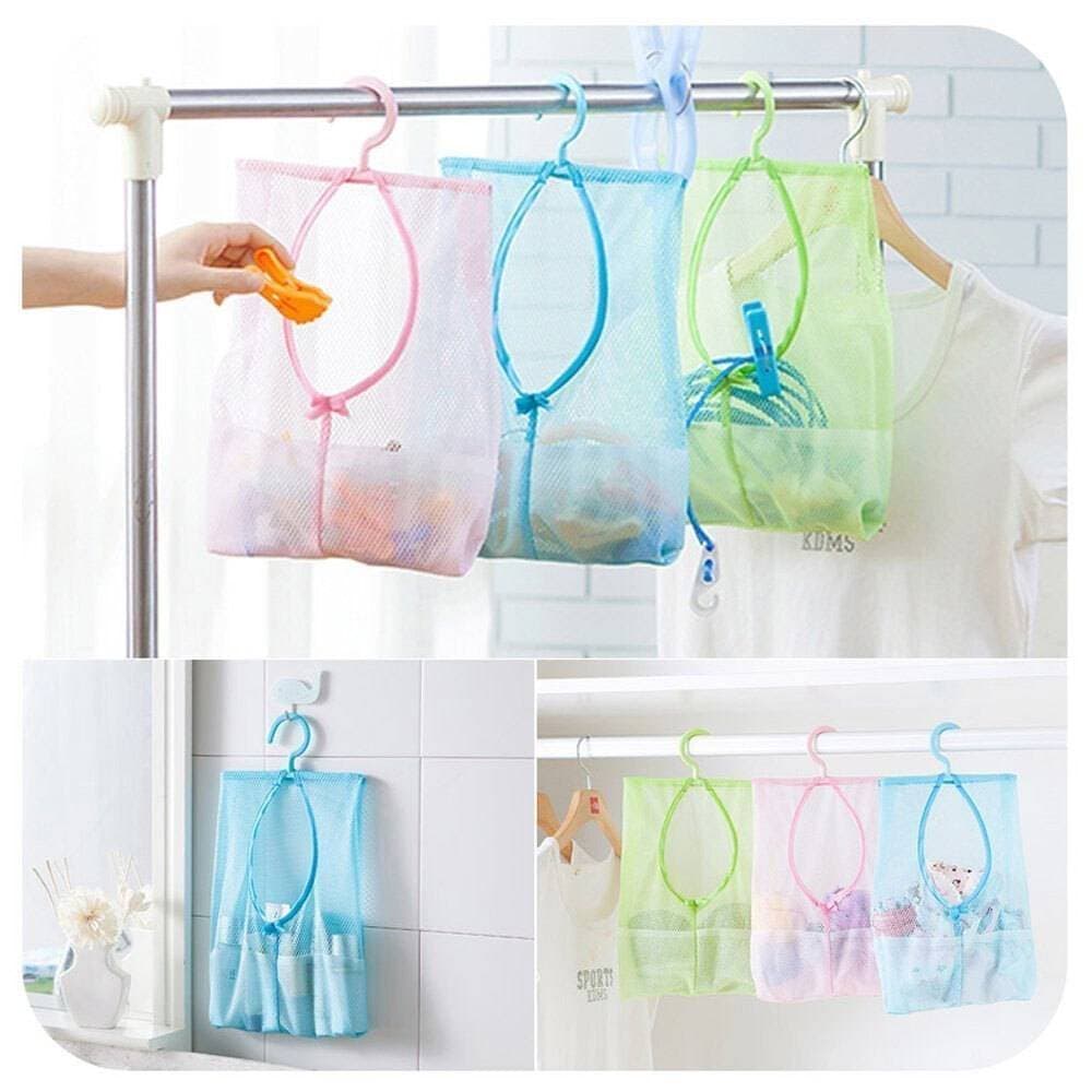 Hanging Mesh Bag Multipurpose Clothespin Bag with Hanger Size 26*28cm