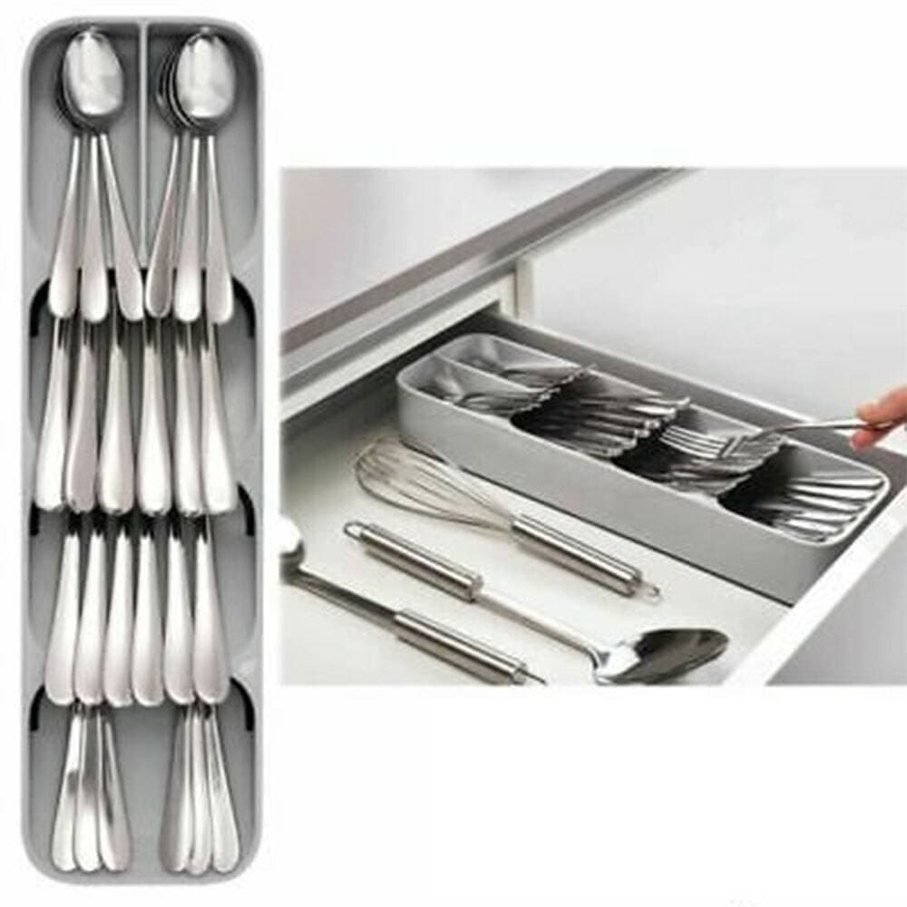 Drawer Cutlery Organizer Tray Kitchen Storage Spoon Cutlery Box
