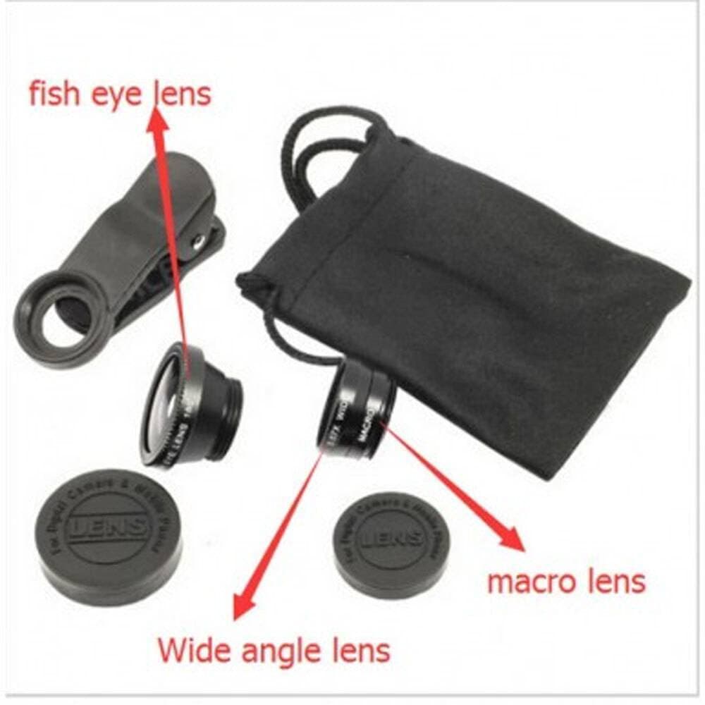Universal Fish Eye Lens Wide Angle Lens Macro Lens Mobile Camera Clip Lens