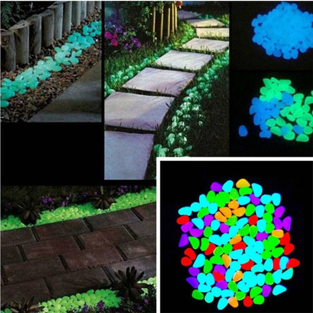 Glow In The Dark Stones Pebbles Aquarium Plants Fairy Mini Garden - Pack of 1