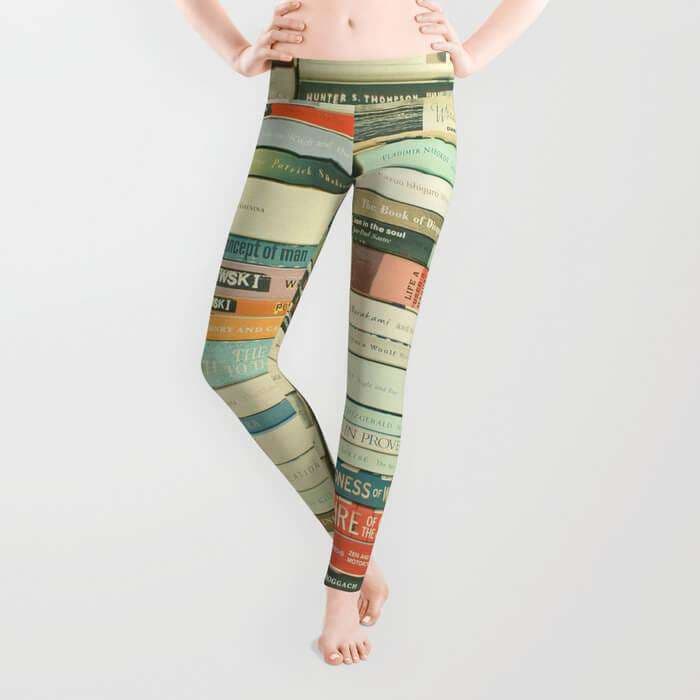 Bookworm  Leggings Jersey Fabric For Ladies