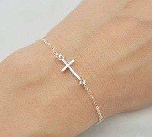 Silver Color Cross Style Bracelet For Men