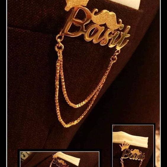 Customize Name Brooch With For Men - Basit