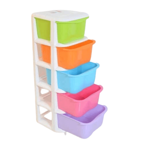 Aqua Plastics 5 Layer Storage Box Drawer For Kids - Multicolor
