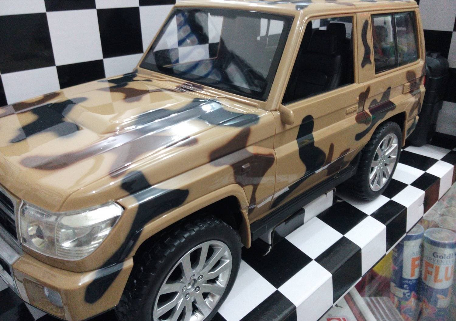 Rechargeable Remote Control Land Cruiser Army Jeep Toy For Kids