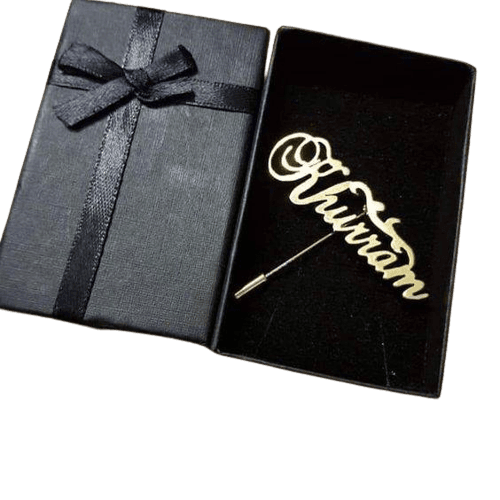 Golden Color Customize Name Brooch With Lapel Pin For Men