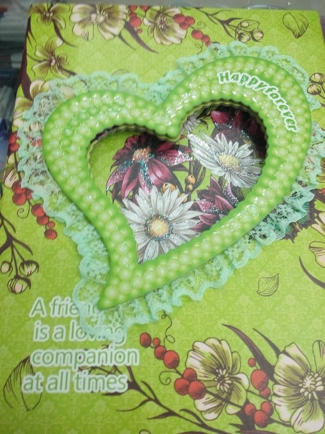 Colourful Fancy Lock Green Heart Diary - Medium TR14232018
