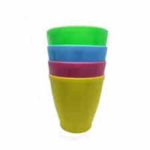 Pack Of 4 PCS Beautiful Multicolor Water Glasses Plastic Baby