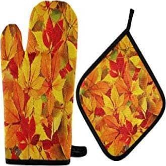 Oven Mitt And Heat Resistant Pot Holder Gloves Pad Protective - Mix Design