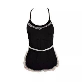 Women Kitchen Chefs Apron With White Ribbon - 1 Piece