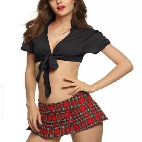Black Shirts And Skirts Knife Pleated Short - Night Dress