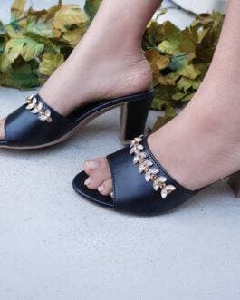 Black Velvet Slippers Stone Work DSC07361