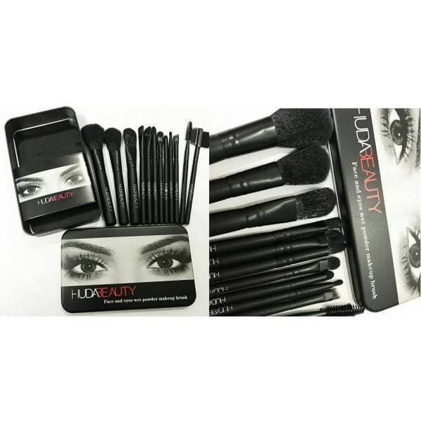 12 IN 1 Huda_Beauty Face and Eye Brushes Kit