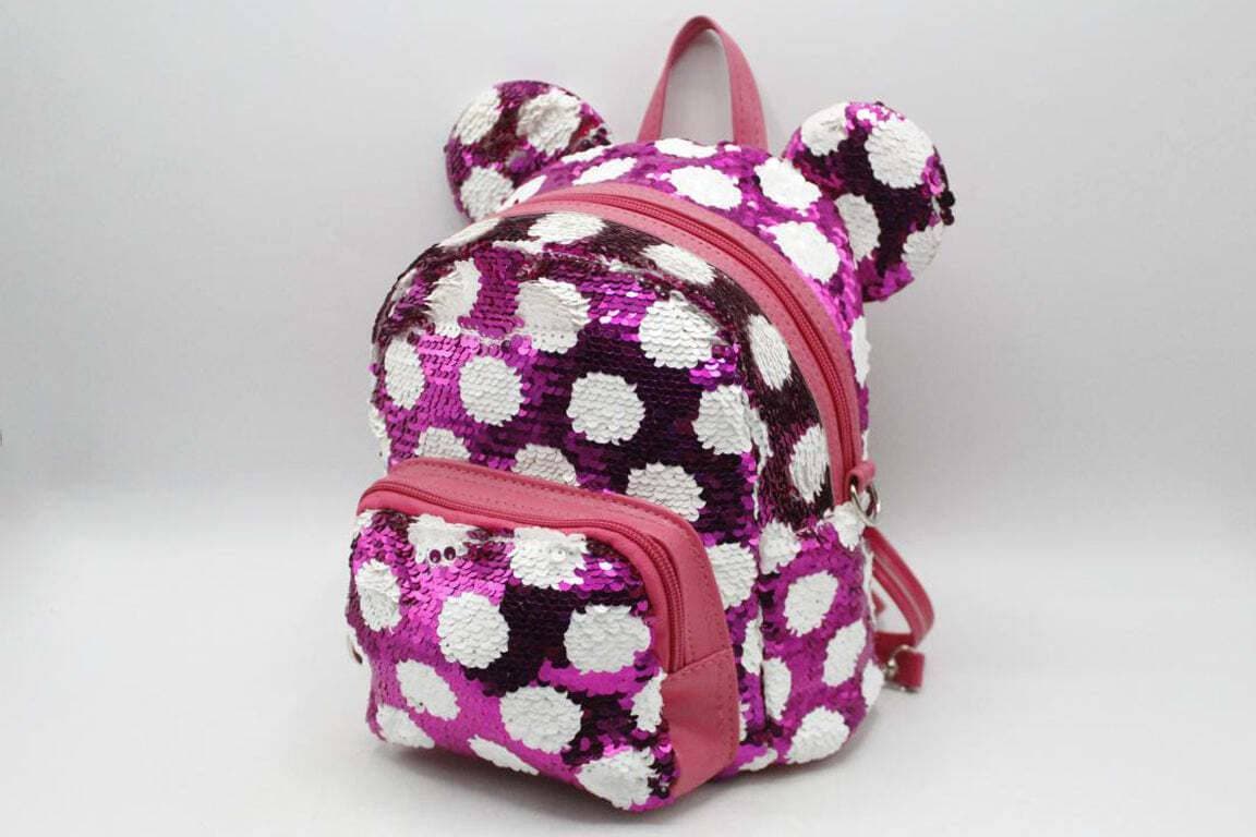 Sequins Polka Dots Small Backpack Bag Pink (K03)