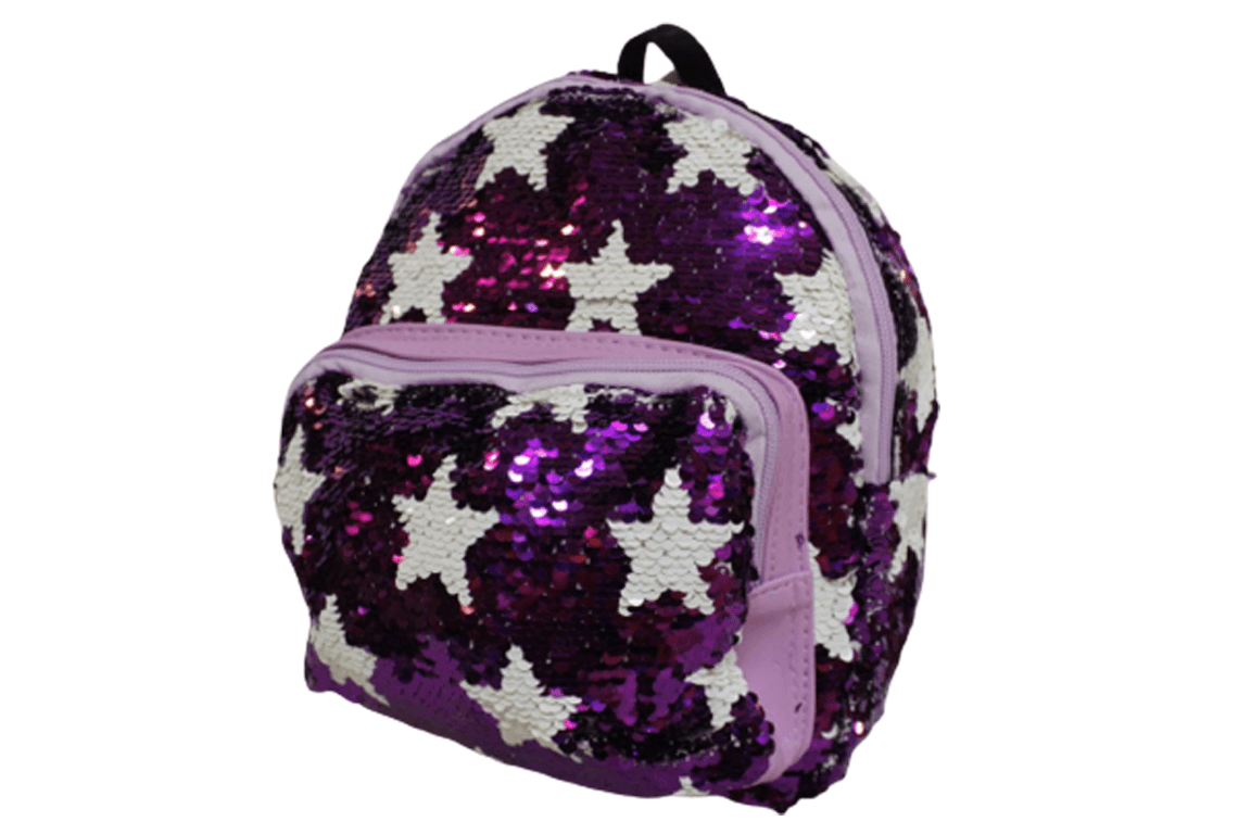 Star Sequins Small Backpack Bag Purple (K03)