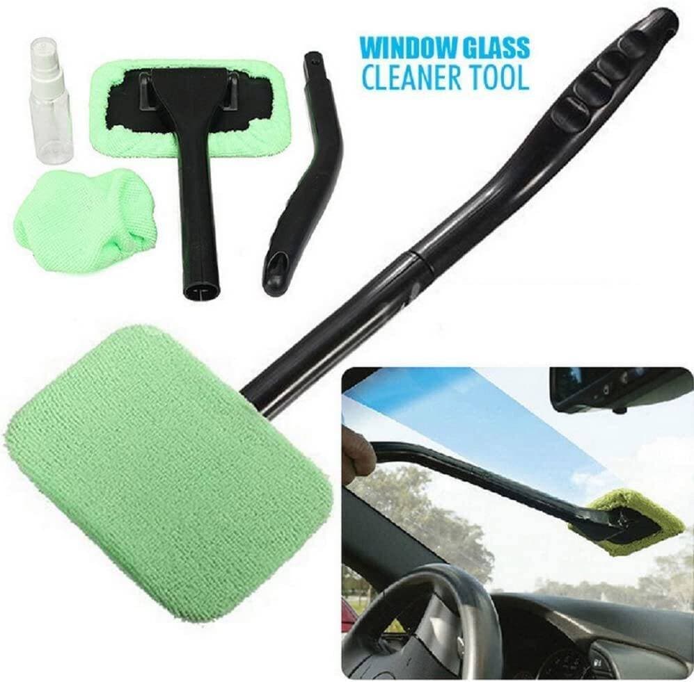 Windshield Cleaner with Microfiber Cloth Handle with 30ML Spray Bottles Cleaning Tool