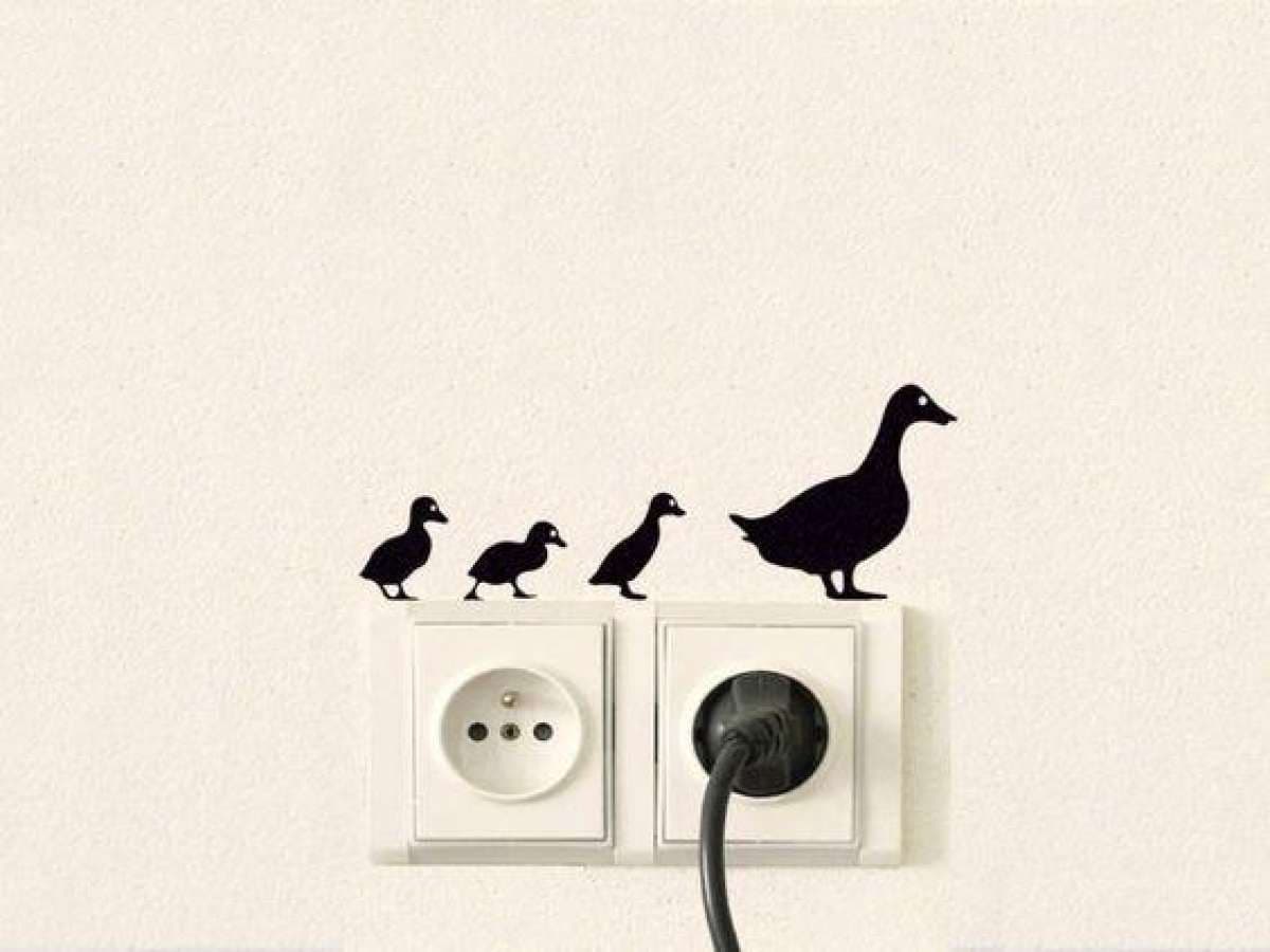 4 Pieces Duck Switchboard Sticker Funny Switch Board Stickers