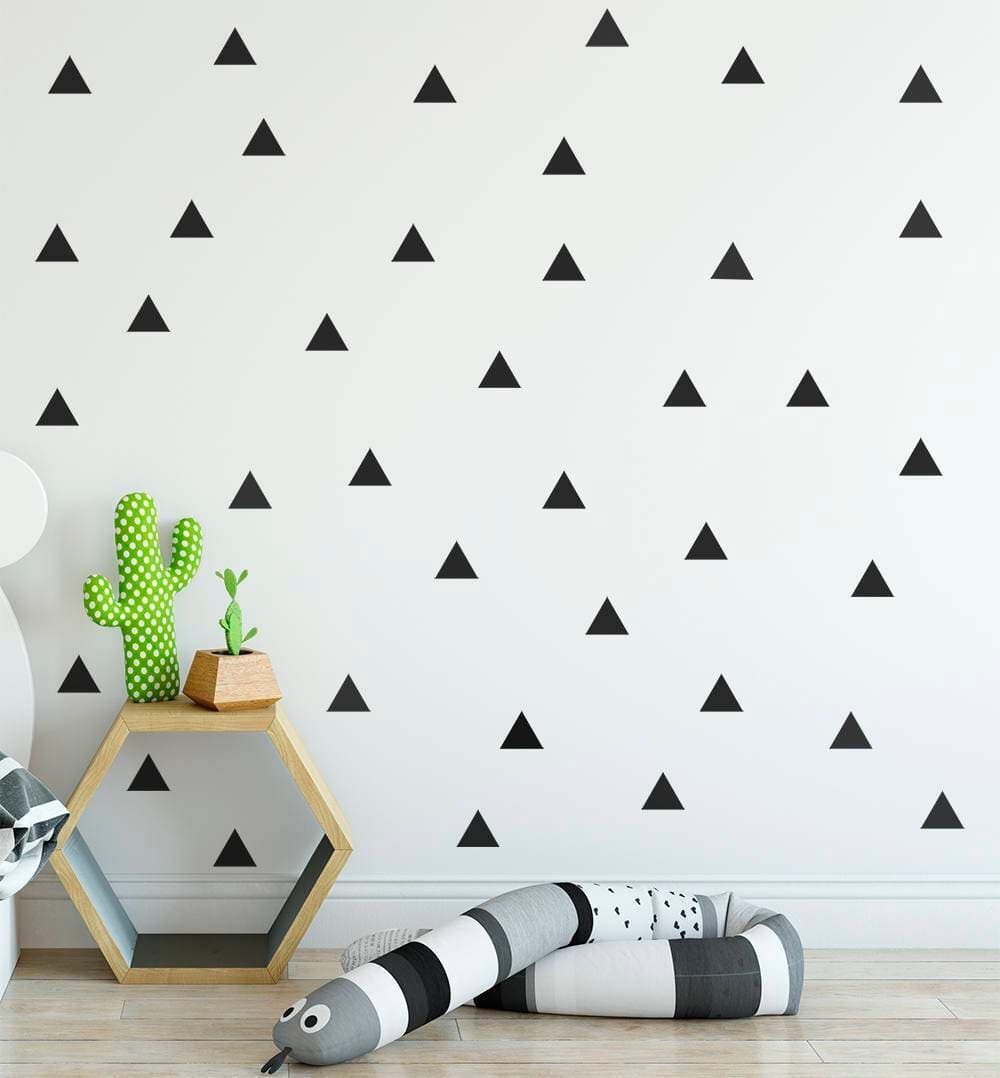 Pack Of 100 Triangles Stickers Pvc Multi Colours Triangle Wall Stickers