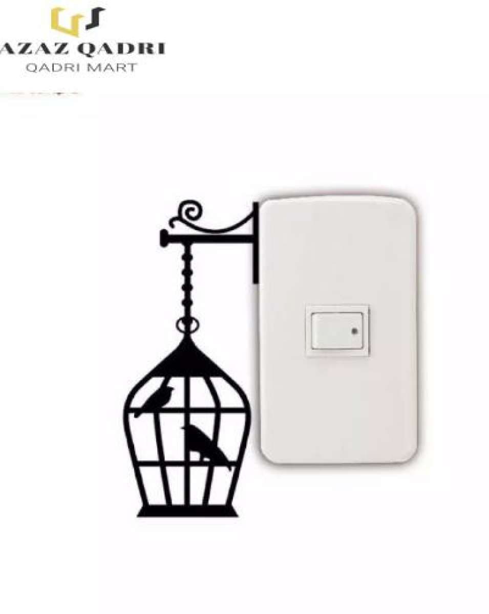 Unique Birdcage Switch Sticker Wall Decoration Bird Cage Sticker