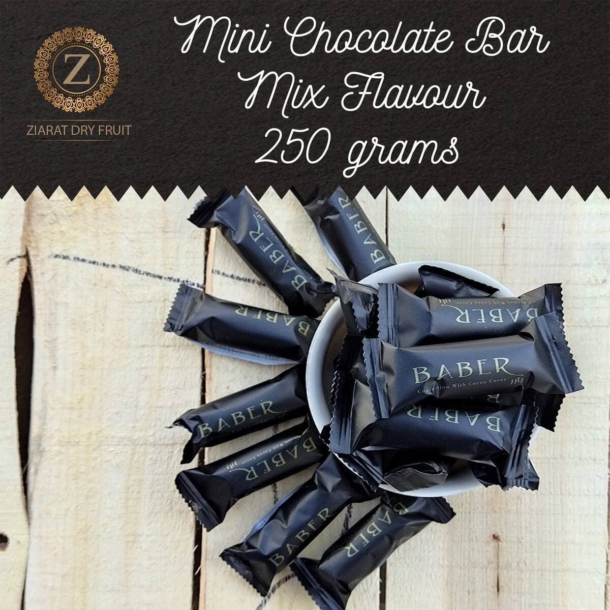 Mini Chocolate Bar Black Flavor - Babar - Pack of 250 Gram