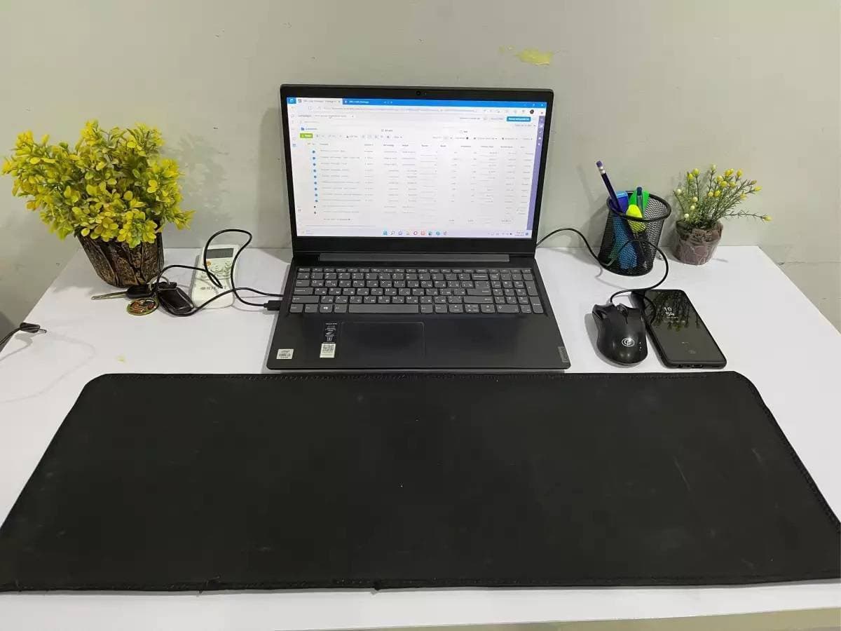 Synthetic Leather Dual Side Large Size Black Desk Mat 12 x 24 inches  - 1 Piece