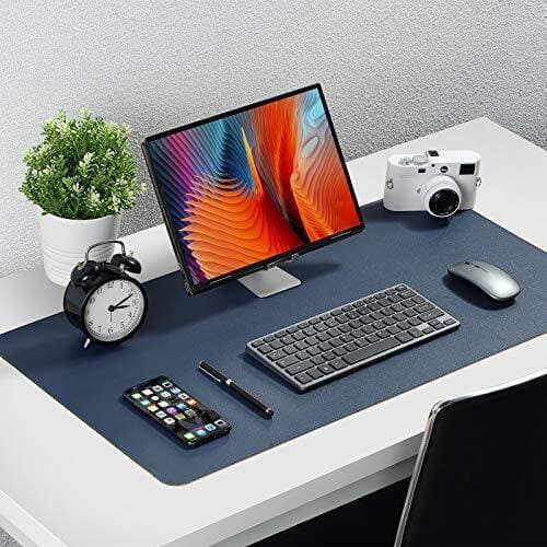 Synthetic Leather Dual Side Blue Desk Mat 12 x 30 Inches  - 1 Piece
