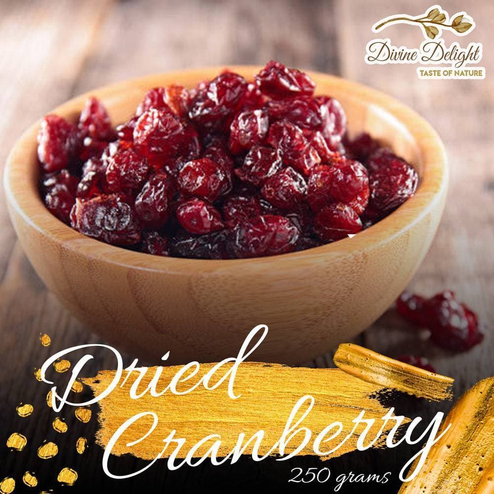 Fresh Whole Dried Cranberries - Pack of 250 Grams