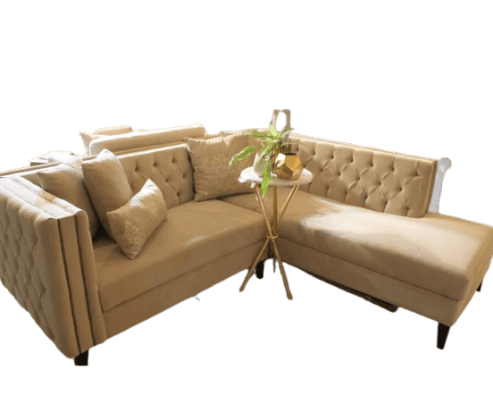 5 Seats L Shape Sofa Tufted