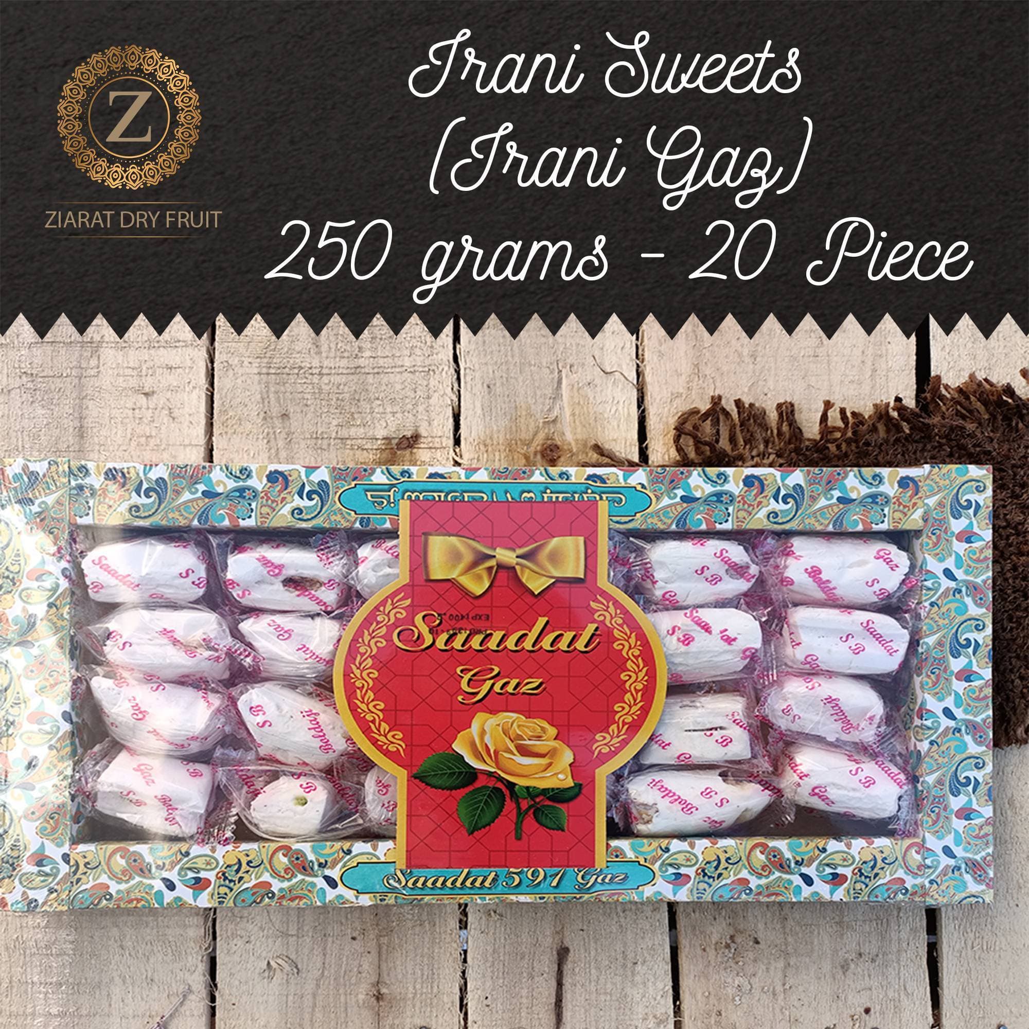 Fresh Irani Gaz Sweets - Pack of 20 Pieces - 250 Grams