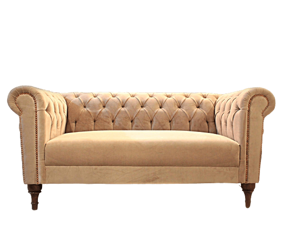 Chesterfield 2 Seats Beige Sofa - 1 Piece